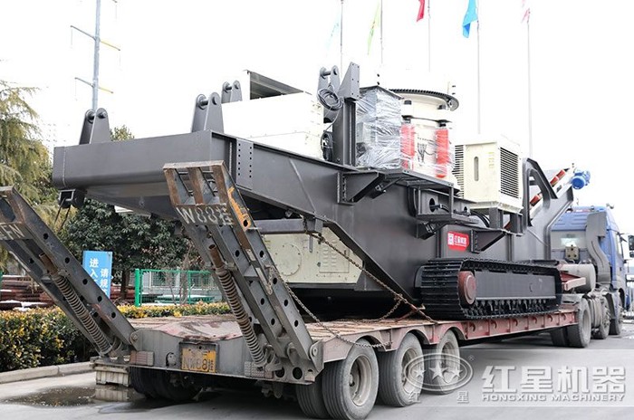 Гусеничная мобильная гравийная машина с конусной дробилкой