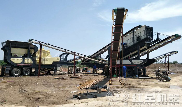 Строительная площадка мобильного отбойного молотка производительностью 800 тонн в час