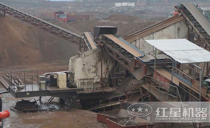 Установка для дробилки строительного шлака